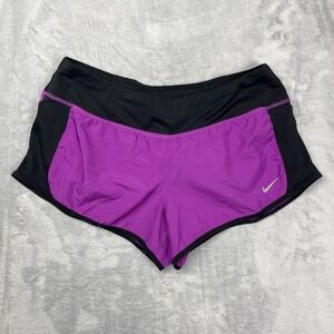 Nike Dri-Fit Tempo Running Shorts Womens M Purple Black Athletic Gym Performance